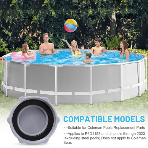 P6H1158 Abflussventilkappe, robust, Poolzubehör, kompatibel mit P01006 Ablassventilsystem (Grau, 2 Stück)