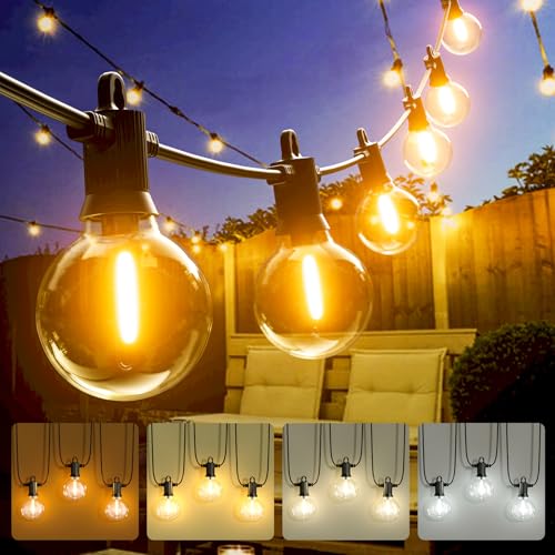 Kawaya Lichterkette Outdoor Dimmbare 30M Aussen Lang Lichterketten 4 Farbwechsel Ip65 Wasserdicht Led Lichterkette Draußen mit 50+2 G40 Bruchsicher Glühbirne Balkongeländer Garten Party Dach Carport Kawaya Lichterkette Outdoor Dimmbare 30M Aussen Lang Lichterketten 4 Farbwechsel Ip65 Wasserdicht Led Lichterkette Draußen mit 50+2 G40 Bruchsicher Glühbirne Balkongeländer Garten Party Dach Carport