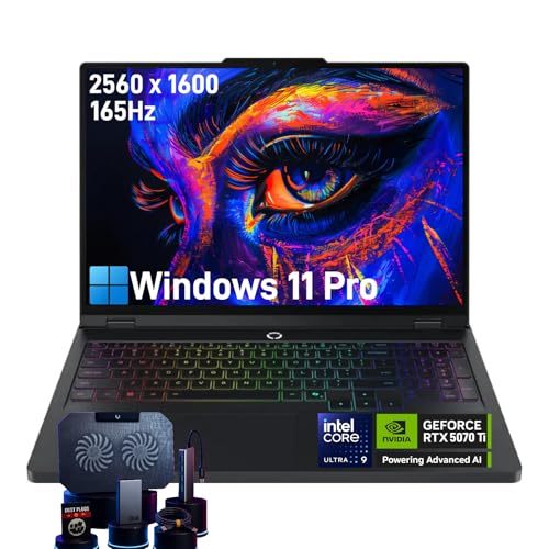 Image of Lenovo Legion Pro 5i Gaming Laptop - Intel 24 Core Ultra 9 275HX, GeForce RTX 5070 Ti, 16 inch WQXGA OLED Display, 64 GB RAM, 1 TB SSD, Windows 11 Pro, Wi-Fi 7, 24zone RGB Backlit Keyboard, W /Accessories