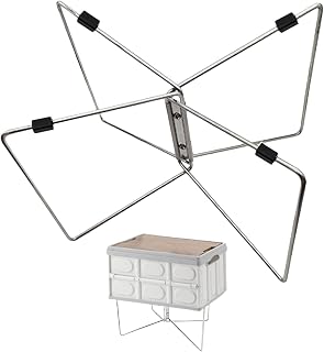 Foldable Refrigerator Stand, Anti-Moisture Outdoor Camping Box Holder, with Non-Sliding Transport Stainless Steel Refrigerator Cube Frame Foldable for Patio