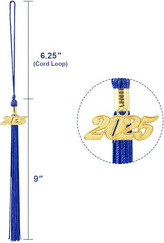 Vista 37 de Borla 2025, 1 unidad, borla de graduación para graduados 2025, borla 2025 con dijes de fecha dorada 2025 para fiestas de graduación, ceremonias
