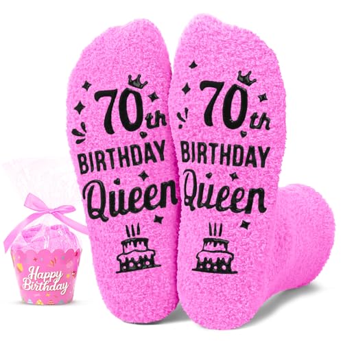 HAPPYPOP 70 Year Old Birthday Gifts for Women - Gifts for 70 Year Old Socks for Woman