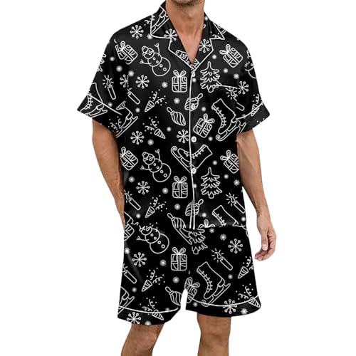 Pyjama Homme en Coton Doux à motif tropical pour l'été