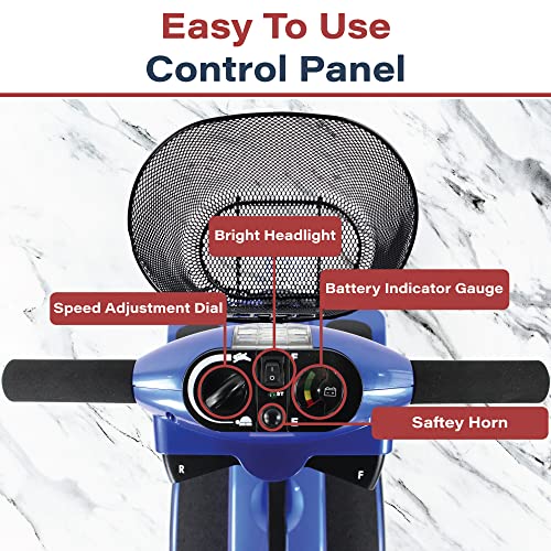 Zipr Traveler 4 Wheel Mobility Scooter Upgraded Battery - Portable Folding Mobility Scooter - Travel Mobility Scooters For Adults, Seniors, Elderly - Mobility Scooter Charger And Metal Basket Included #TOP5