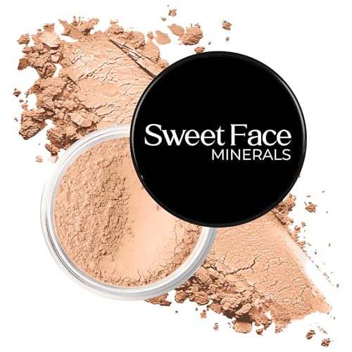 SweetFace Minerals Medium Shade Concealer Powder for Dark Circles (5gm Sample Size Jar), High Coverage Under Eye Concealer for Mature Skin, SPF 30 Skin Foundation