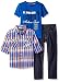 U.S. Polo Assn. Boys' 3 Piece Long Sleeve Shirt, T-Shirt, and Denim Jean Set