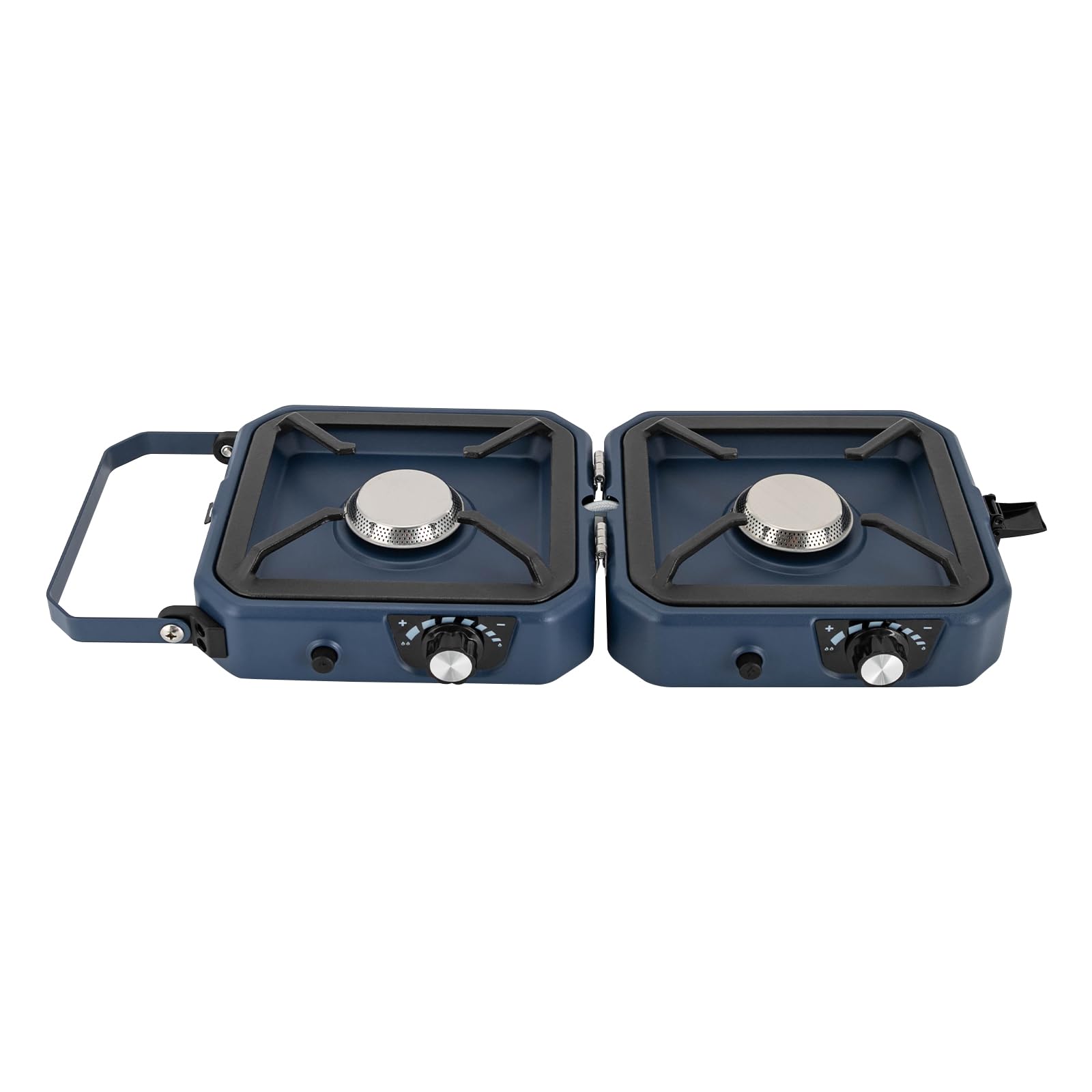 2 Burner Camping Stove Portable Gas Foldable Camping Gas Stove with Griddle, 16000 BTU Adjustable Burners and Piezo Ignition Gas Stove Camping Stove for Barbecue, Road Trip and Emergencies