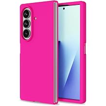 LoeoeL for Samsung Galaxy Z Fold 7 Phone Case Silicone, Fluorescent Neon Hot Pink Bright Color Jelly Gel, Minimalist Ultra Thin Slim Matte TPU Soft Rubber Grip Girly Cute Summer Case for Women Girl