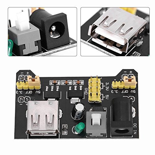 5Pcs 5V/3.3V Power Supply Board,Dedicated Power Module,Two Channels Independent Control,For Breadboard And Power Supply #TOP5