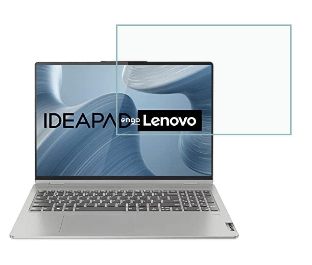 Engo Lenovo Ideapad Flex 5 16 İnç İle Uyumlu Ekran Koruyucu Notebook, 9H Temperli Kırılmaz Esnek Nano Cam, Çizilmeye Ve Darbeye Dayanıklı Laptop Koruma, HD Şeffaf