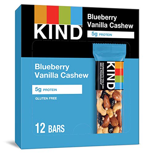 Kind Bars, Blueberry Vanilla & Cashew, Gluten Free, Low Sugar, 1.4Oz, 12 Count #TOP4