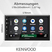 Kenwood DMX6523DABS - 17,3 cm WSVGA Moniceiver mit DAB+/FM, Wireless CarPlay & Android Auto, Apple & Android Wireless-Mirroring, Bluetooth, kapazitivem Touchpanel, DSP, 4 x 50 Watt, 3 x Pre-Out 2,5V – Ansicht 9