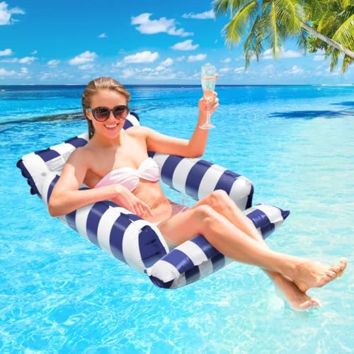 Korlon Tec 2 Pack Pool Floats Adult, 4-in-1 Pool Hammock Float Chair - 2