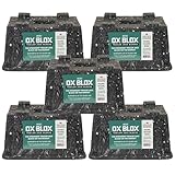 5-Pack OX BLOX Heavy Duty Trailer Jack Block - Made in USA RV Leveling Blocks - Supports Up to 10,000 lbs - RV Jack Blocks for Any Tongue Jack, Post, Foot, or Stabilizer (Round or Square)