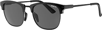 BEX Knox Polarized Browline Sunglasses Retro Hybrid Frame, Metal Rim, Lightweight Vintage Style Eyewear