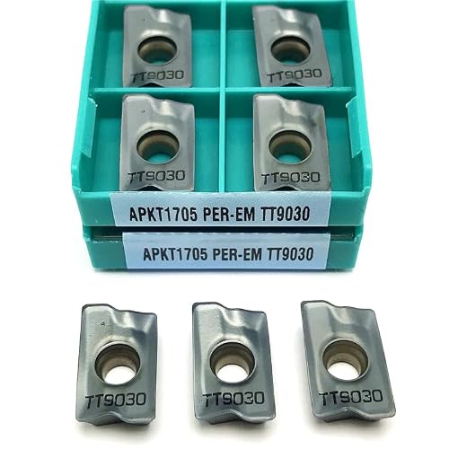 Tool Part for APKT1705 PER-EM TT9030 External Turning Tool Insert Lathe Tools CNC Milling Insert Cutting Tool - (Angle: APKT1705 TT9080 / Shank Diameter: 10PCS)