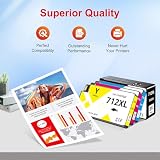 Nalifystic Wiederaufbereitete 712XL 712 XL wkłady wymienne do HPQ 3ED70A 3ED71A 3ED67A 3ED68A 3ED69A do drukarki studyjnej DesignJet T650 T630 T250 T230 T210 (4 szt., BK/BK/C/M/Y)