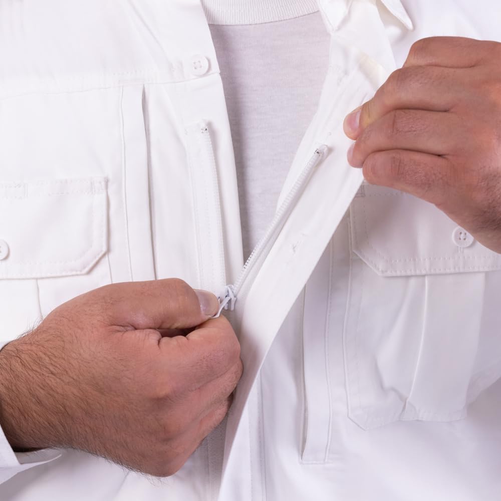 Propper Men's Long Sleeve Tactical Shirt, Lightweight Uniform Shirt, Poplin Shirt for Law Enforcement, Public Safety, White