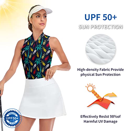 Soneven Women's Sleeveless Racerback Golf Polo Shirts #TOP21