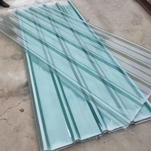 Placa Ondulada, Paneles De Techo Corrugado, Panel De Iluminación De Fibra De Vidrio, Chapa De Aislamiento FRP, Hojas Ondulada Para Invernaderos(7pcs,93x130cm/36.6x51.2in)