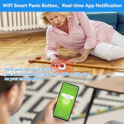 PILSAMAS WiFi Caregiver Call Button for Elderly at Home w App Notification, Elderly Monitoring, Caregiver Pager, Life Alert Systems for Seniors No Monthly Fee, Alert Button for Seniors at Home - Image 3