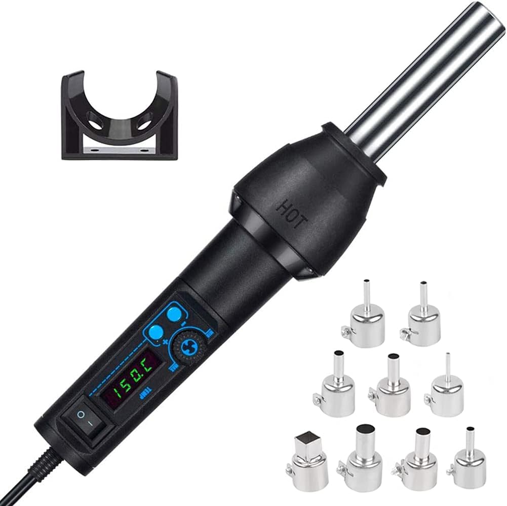 Ungke ヒートガン 650wホットガン小型軽量 温度調整可能エアガン デジタル表示 自動冷却システム 作業 乾燥 熱風 電気はんだ 溶接 Diy 数量限定アウトレット最安価格