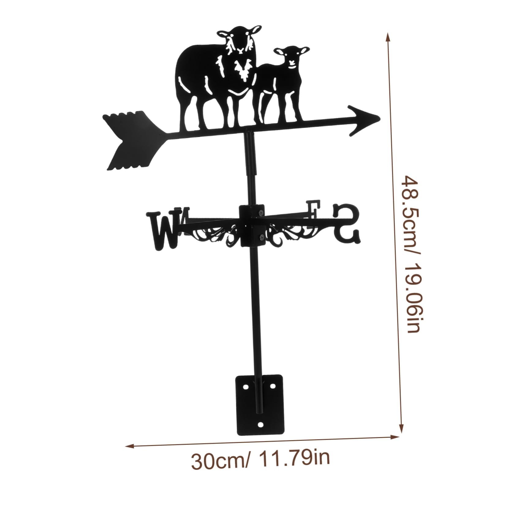 Toddmomy Girouette Décoration Jardin Forme Mouton Fixation Toit Jardin Indicateur Direction Vent