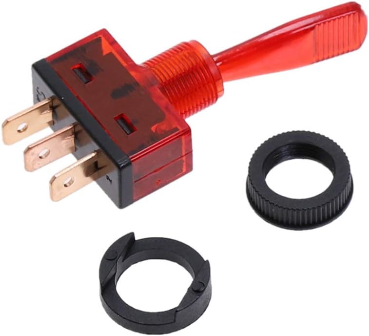 ESUPPORT Car Auto 12V 20A Red LED Light SPST Toggle Rocker Switch Pack of 5