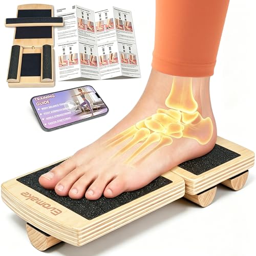 Evomake Ankle Balance Board - Foot Strengthener for Plantar Fasciitis, Foot Arch Stretcher, Sprained Ankle Recovery, Stability Exercises & Posture-Correction | Single-Leg | Non-Slip | AKS-2506H