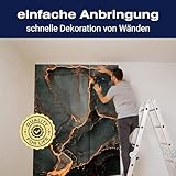 wandmotiv24 Fototapete Marmor Optik Stein, XXL 400 x 280 cm - 8 Teile, Wanddeko, Wandbild, Wandtapete, Gold Rot Blau Grau M6883