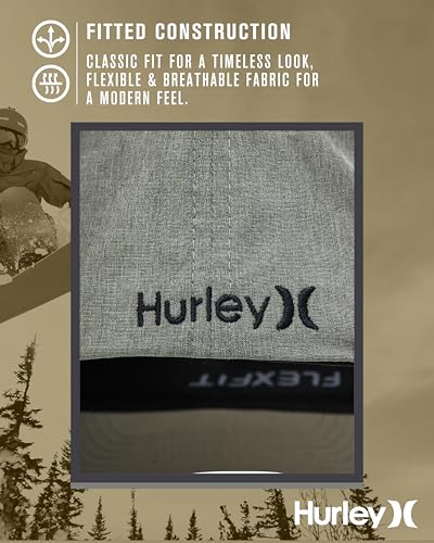 Image of Hurley Men's Caps - One & Only Flexfit Baseball Cap - Fitted Hats for Men (S-XL)