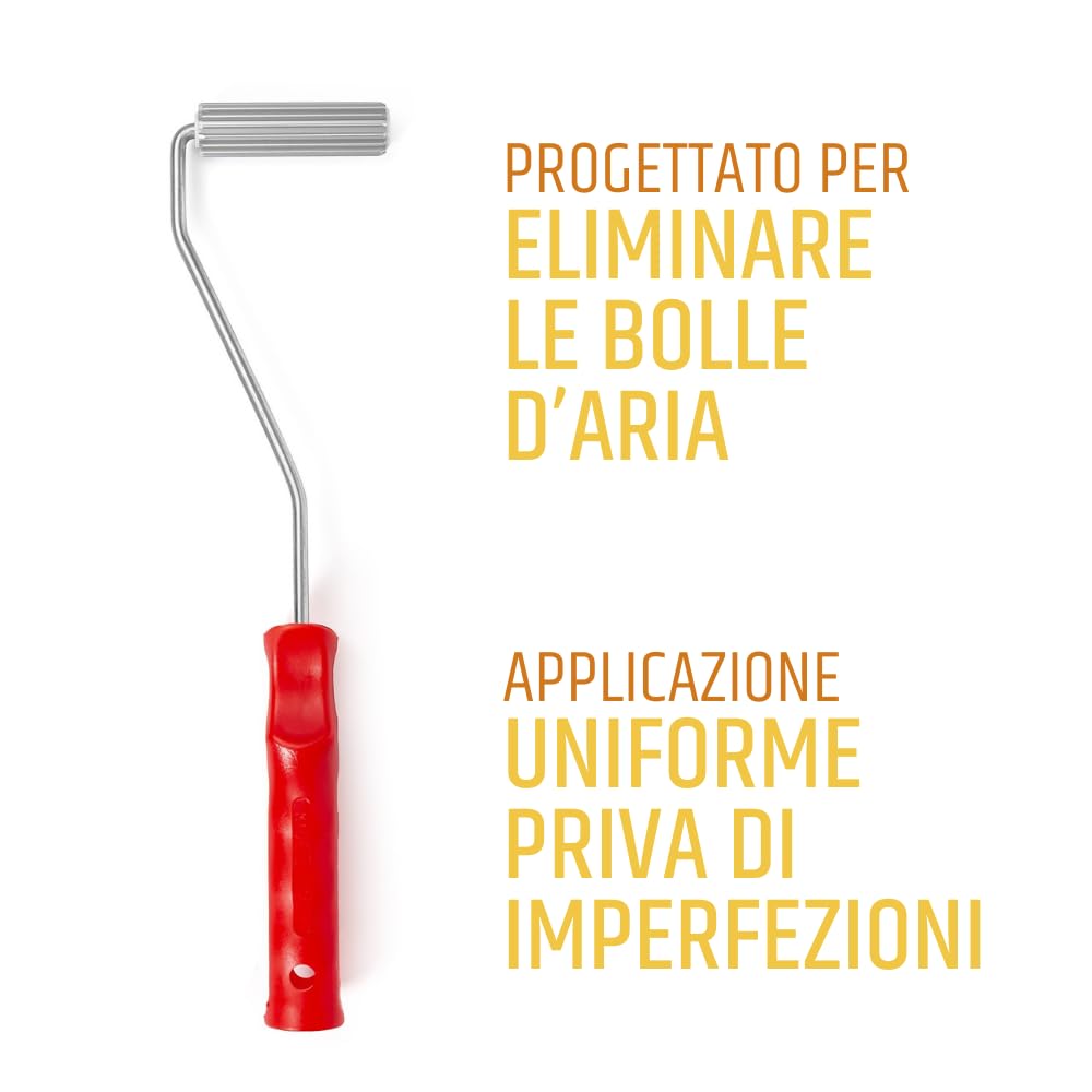 PENNELLIFICIO 2000 | Rullo Piccolo Frangibolle Professionale con Stella in Alluminio, Elimina Bolle, Lunghezza 7 cm, Diametro 20 mm e Altezza Denti 3 mm - Made in Italy