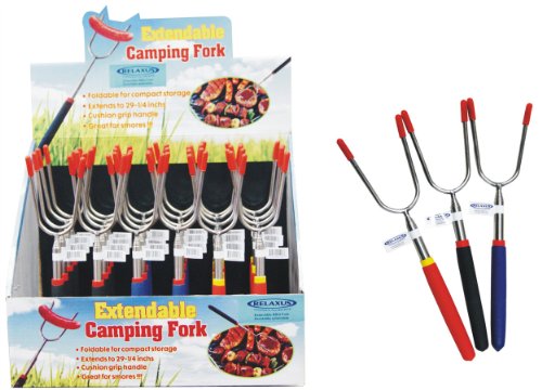 Telescopic Extendable Campfire Camping Fork, Hot Dog / Marsmellow (Assorted Colors) #TOP1