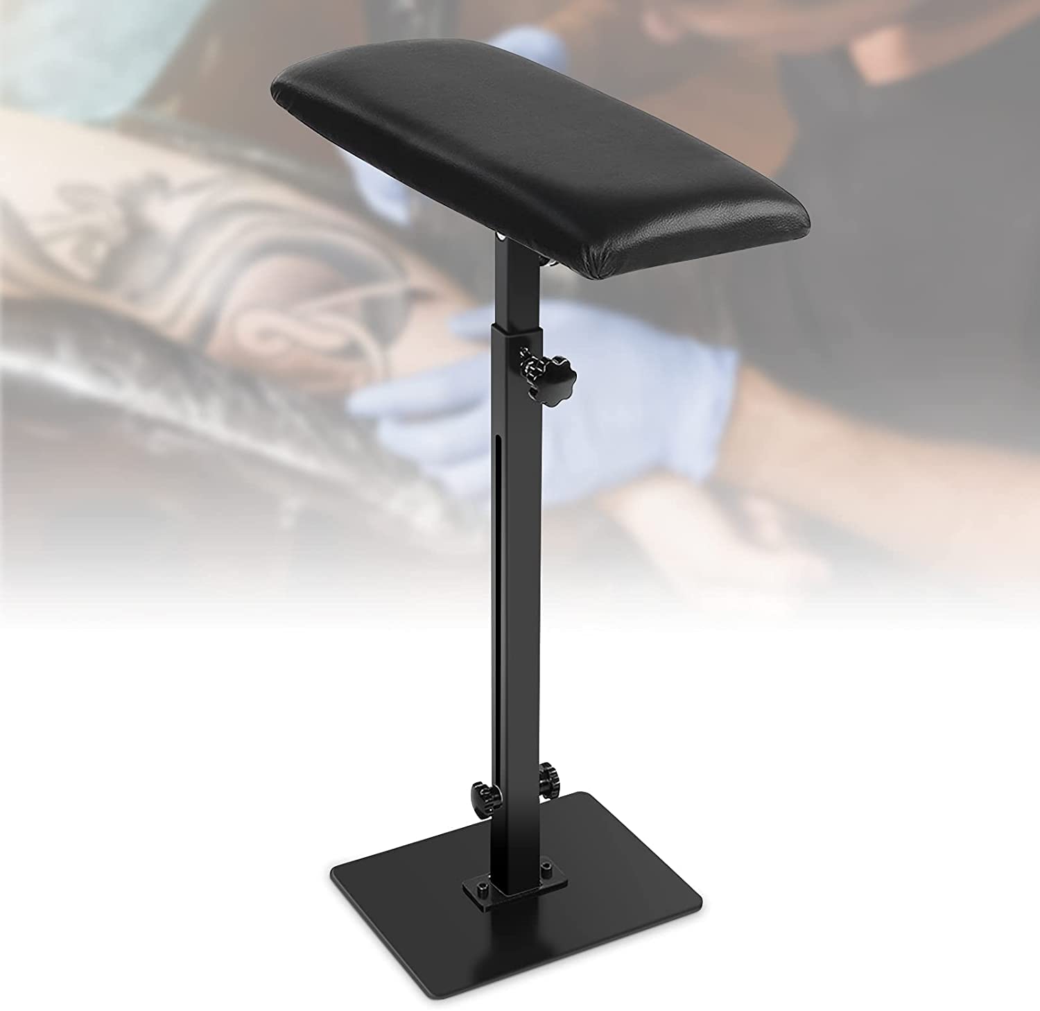 Reposabrazos para Tatuaje Profesional, Altura Ajustable Soporte para Reposapiés Brazo y Almohadilla Esponja Suave Reposabrazos Portátil para Brazo de Tatuaje