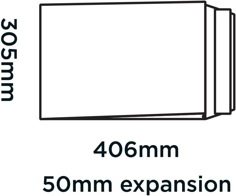 Blake Premium Secure 406 x 305 x 50 mm 125 GSM Tear Resistant Gusset Pocket Peel & Seal Envelopes (TR44401) White - Pack of 100
