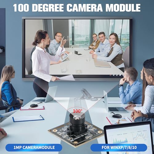 VexNook 3 Teiliges Kameramodul 100 Grad OV9732 - Hohe Bildklarheit mit 720P HD Chip, 1MP Auflösung, USB-Treiber, mit 2 Meter Kabel Kompatibel mit Autodarts.Io, für vielseitige Anwendungen