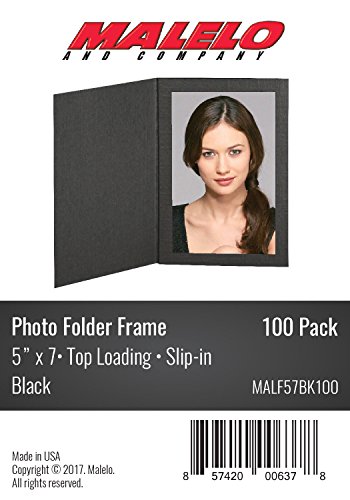 Black Cardboard Photo Folder Frame 5x7 - Pack of 100