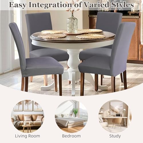 AMFUN Stretch Stuhlhussen für Esszimmerstühle, 6er Set, Stretch Hohe Zurück Stuhlhussen Slipcover, Abnehmbarer Waschbarer Stühle Schutz Dekoration für Restaurant Bankett Hochzeit Party