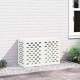 Ziaphsol Klimaanlagenabdeckung Weiß 90 x 40 x 60 cm wetterbeständige Schutzhülle für Außengeräte langlebiger Stahl wetterfest für Balkon Terrasse Garten Schutzhaube für Split-Klimaanlagen