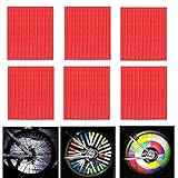 SOPINEKO 72Pcs Spoke Reflectors Wheel Decoration Warning Spoke Skin Covers Trim Wrap Cover Pipe for Night Cycling Riding Motorcycle Motocross Pit Dirt Bike (Red)