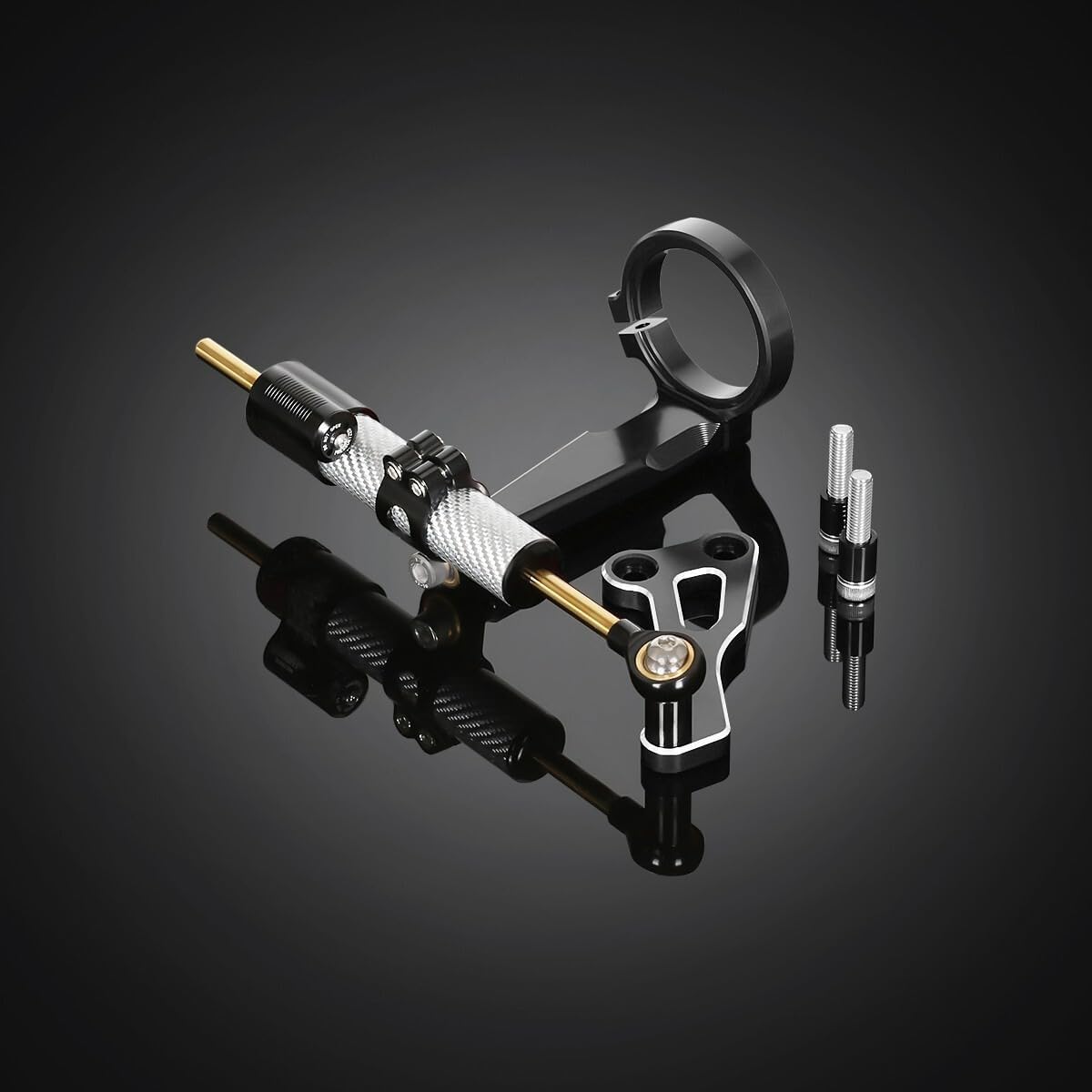 Monkey125 Steering Damper Stabilizer & Mounting Bracket Grip Compatible With MONKEY 125 2018-2024 3D CNC Motorcycle Accessories Handlebar Damper (Black)