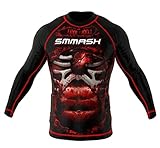 SMMASH Blood 3.0 Rashguard Herren Kampfsport Langarm, Sport Longsleeve Atmungsaktiv und Leicht, Sportoberteile für MMA, Krav MAGA, BJJ, Slim Fit Funktionsshirt Herren, Hergestellt in der EU