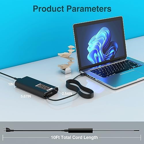 Replacement Dell 130W Laptop Charger USB C Type C AC Adapter for Dell Precision 5530 2in1 5550 5750 3560 3550 XPS 15 9500 17 9700 Latitude 7410 5510 9410 9510 DA130PM170 HA130PM170 Power Supply Cord