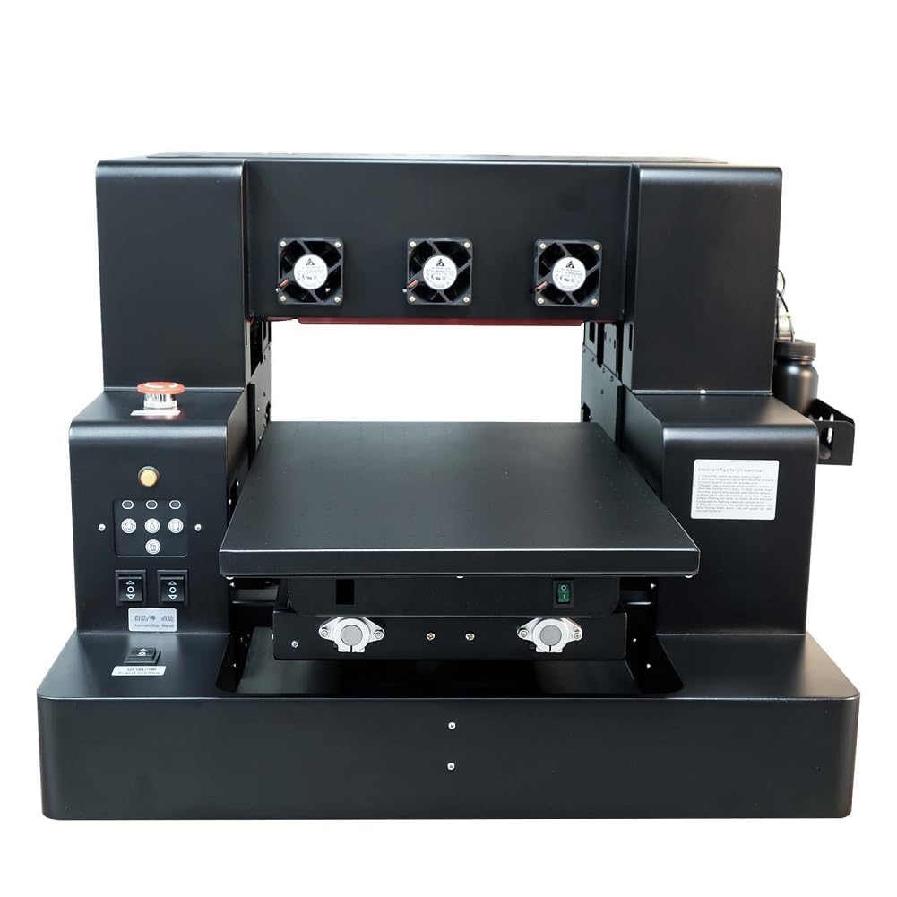 UV Drucker A3, uv Drucker Farbe mit Rotation Flachbett Inkjet UV Printer A3-L805 USB 1440 x 1440 DPI 220V C, M, Y, K, W, V für Flaschen/Papier/Telefon Fall/PVC/UVDTF/Acryl/Holz etc.(Ohne Tinte)