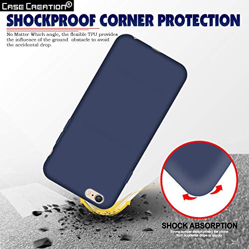 Image of Case Creation Luxurious OG Series for Apple iPhone 6S Case Cover,Anti-Dirty Slim Case Frosted Matte Cute Candy TPU Raised Bezel (Splash of Color) Back Cover for iPhone 6S -Navy Blue