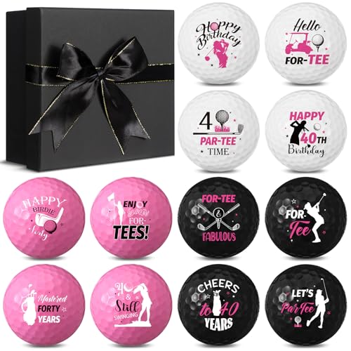 Seenelling 12 Pcs Pink 40th Golf Ball for Women's Funny