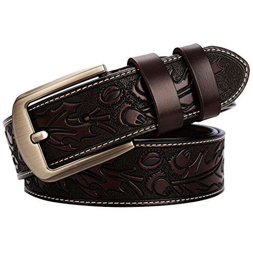Ceinture hommes ADU en cuir véritable noir ou marron de 105 cm à 125 cm