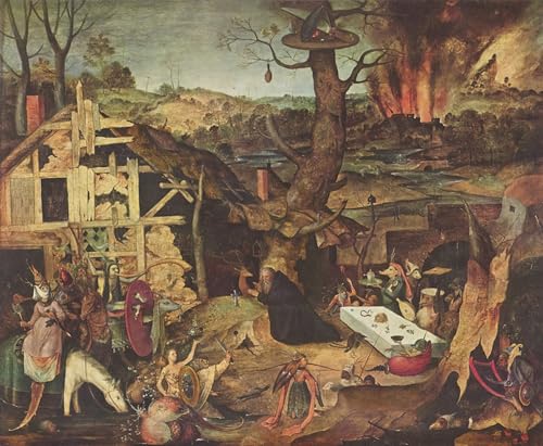 Cuadro lienzo Tentación de San Antonio de Pieter Huys para salón 60x90cm