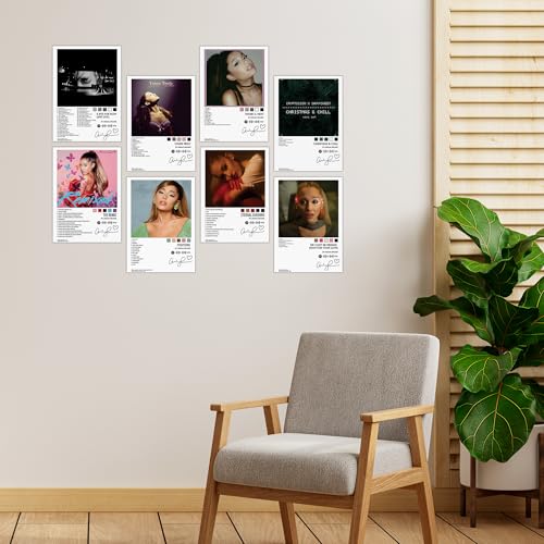 Image of Flybuy Hub Wall Art Posters, 20x30 cm (A4), Self-Adhesive, F-1 Racing Design for Bedroom, Living Room, Office (Ariana Grandee)