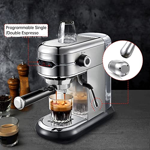 GLJTUO Kaffeemaschine Kaffeekanne Edelstahl Kaffeemaschine Halbautomatisch Schlank Cappuccino Maschine Heißes Wasser – Bild 3